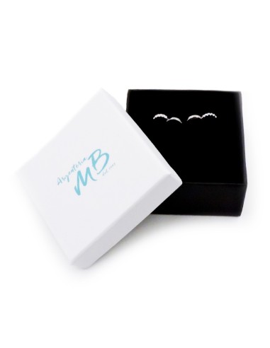 925 Sterling Silver Hoop Earrings with White...