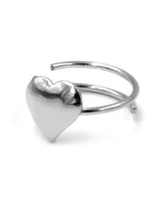 Solid Silver Heart Ring 