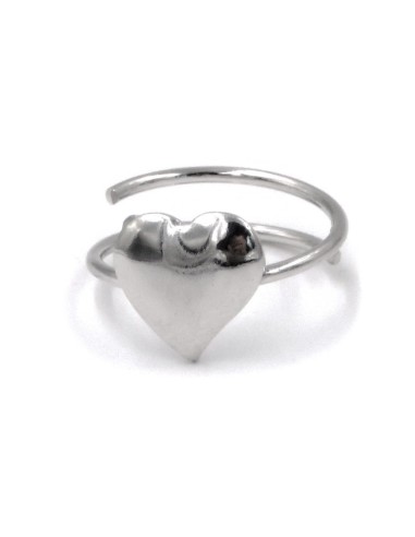 Solid Silver Heart Ring 