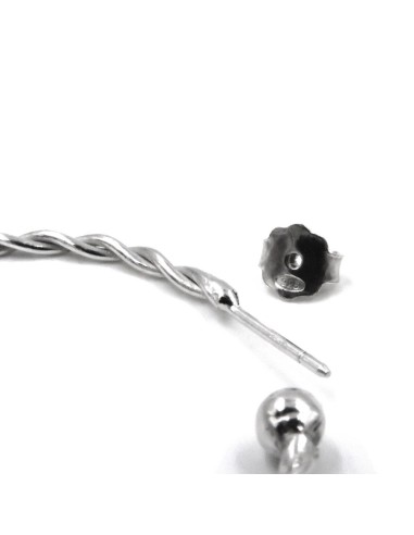  Orecchini Cerchi Torchon in Argento 925 con...