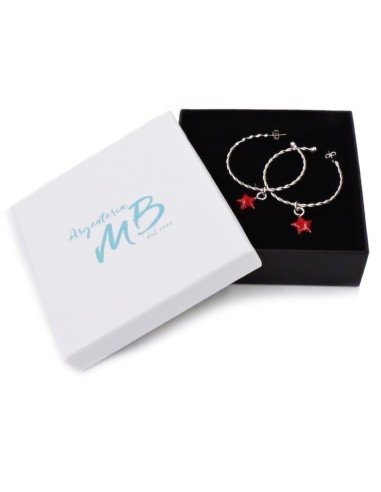  Orecchini Cerchi Torchon in Argento 925 con...