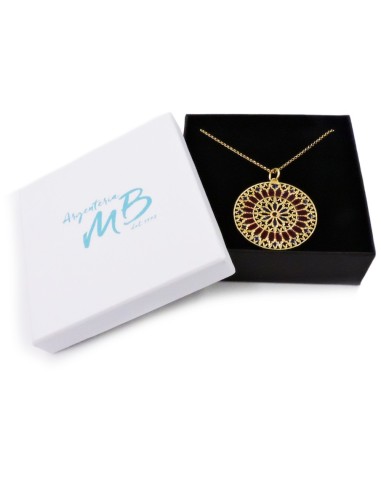 Collana con Pendente Rosone in Argento Dorato...