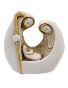 Holy Family Modern Round Shaped Resin Sculpture 4'' x 4''