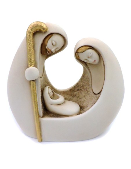 Holy Family Modern Round Shaped Resin Sculpture 4'' x 4''
