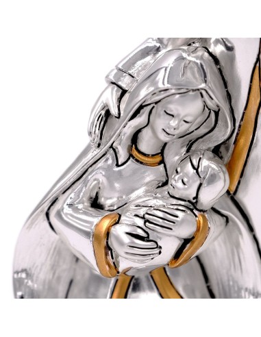 Holy Family Silver Plated Resin Sculpture