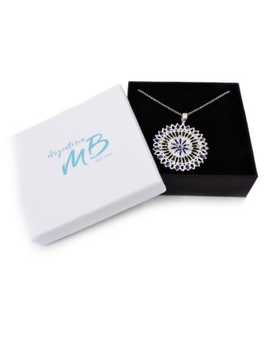 Collana con Pendente Rosone Tondo in Argento...