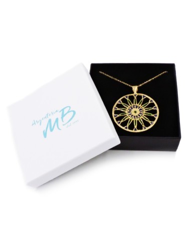 Collana con Pendente Rosone in Argento Dorato...