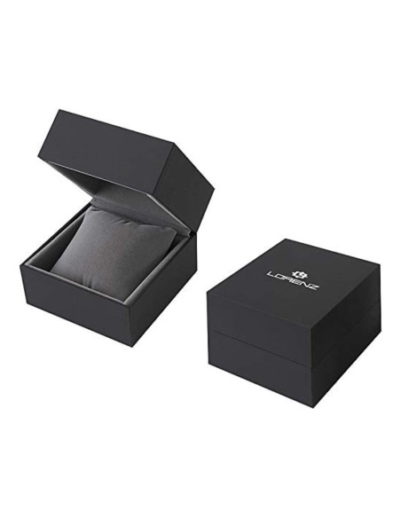 Orologio Uomo LORENZ 026815AA Chrono Pelle Nero Gold Dorato Sub 100mt
