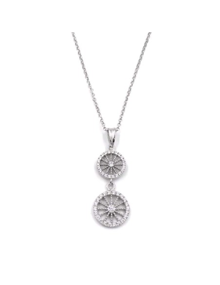 Collana in Argento 925 con Pendenti Ruote Carretto Siciliano