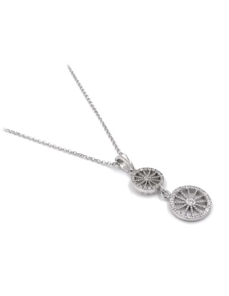 925 Sterling Silver Necklace with Sicilian Wagon Wheels Pendants
