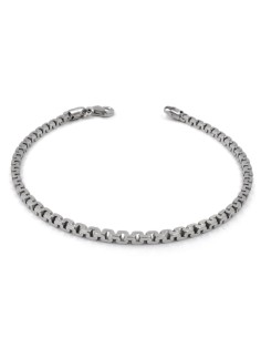 925 Sterling Silver Square Chain Bracelet 