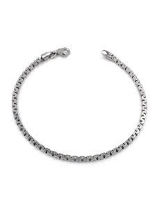 925 Sterling Silver Square Chain Bracelet  2