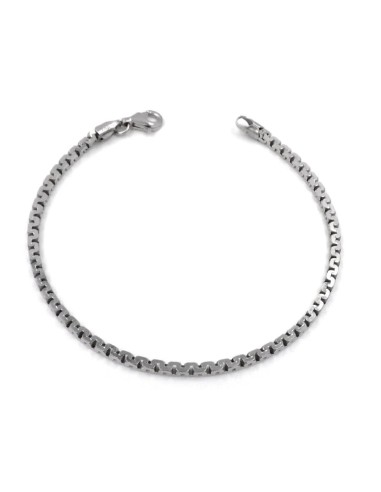 925 Sterling Silver Square Chain Bracelet 