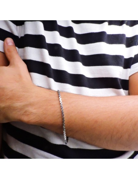 Bracciale Catena Quadrata in Argento 925  