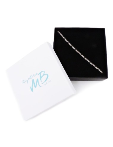 925 Sterling Silver Square Chain Bracelet 