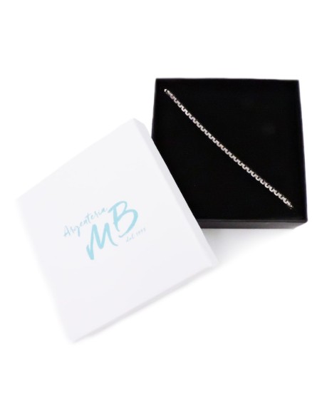 925 Sterling Silver Square Chain Bracelet 