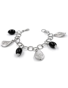 Damenarmband mit Onyxstein und Anhängern aus 925er Silber 2