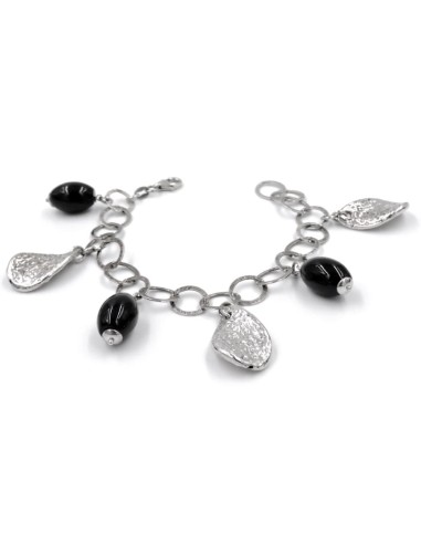 Bracciale Donna Con Pietra Onice e Pendenti in...