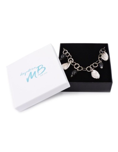 Bracciale Donna Con Pietra Onice e Pendenti in...