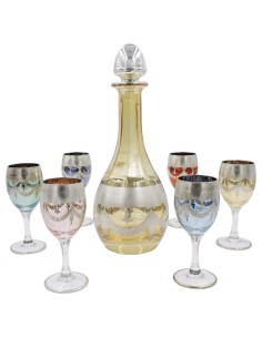 Glass Bottle with Dessert Wine Glasses Set 