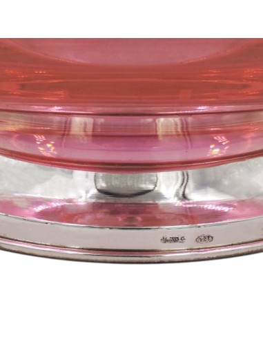 Pink Crystal Candy Jar With 925 Sterlig Silver...