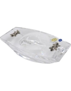 Posacenere Rettangolare in Cristallo con Foglie di Vite...