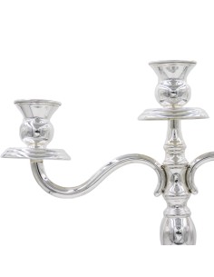 Dreiflammiger Kandelaber aus Poliertem 800er Silber,... 2