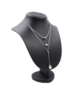 925 Sterling Silver 3 Chockers Necklace with  Hert... 2