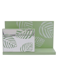 Porta Lettere in Legno Verde con Lastra Argento Decoro... 2