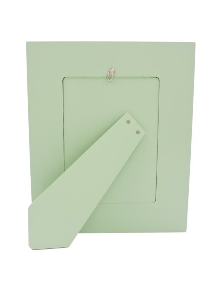 Cornice Foglie Portafoto in Legno Verde e Argento PVD 