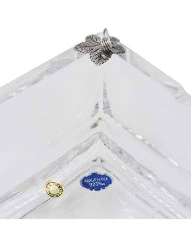 Crystal Square Ashtray with Sterling Silver...