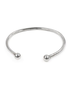 Bracciale Ovale Aperto con Sfere in Argento 925 