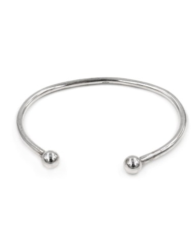 Bracciale Ovale Aperto con Sfere in Argento 925 