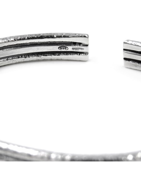 Bracciale Tre Linee in Argento 925 Puntinato