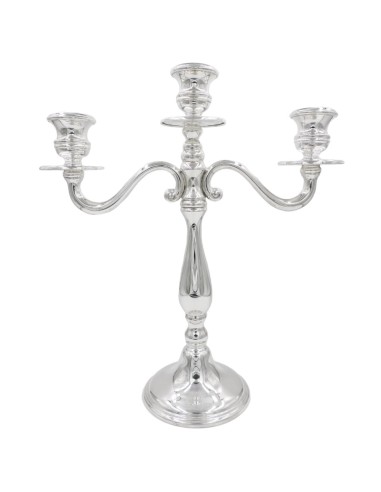 Candelabro 3 Fiamme Stile Inglese in Argento  
