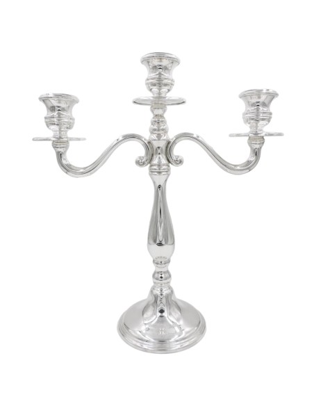 Candelabro 3 Fiamme Stile Inglese in Argento  