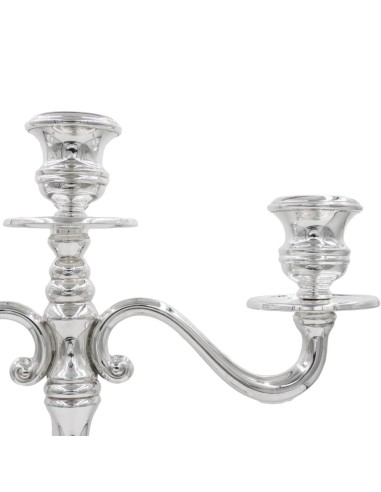 Candelabro 3 Fiamme Stile Inglese in Argento  