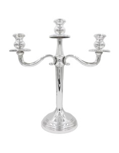 Solid Silver Classical English Style Three Armed Candelabra 