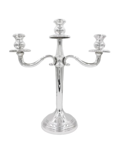 Solid Silver Classical English Style Three Armed Candelabra 