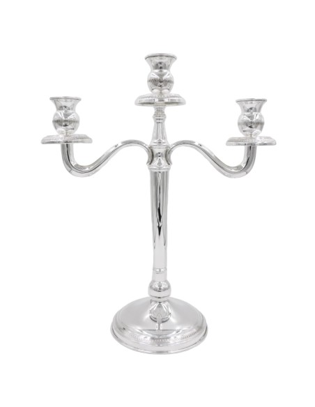 Solid Silver Three Armed Candelabra Empire Style 