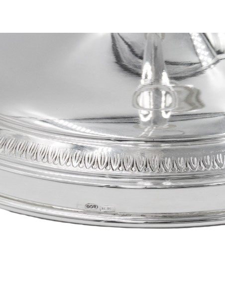 Candelabro Tre Fiamme in Argento 800 Lucido Stile Impero