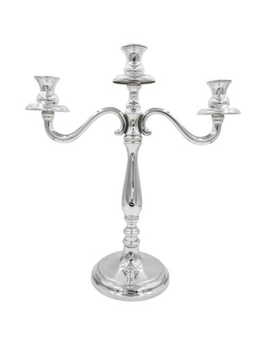 Candelabro Argento 3 Fiamme Stile Inglese