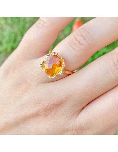 18ct Antique Gold Burnt Orange Stone Cocktail Ring – Saint L'amour Vintage