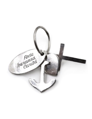 Schlüsselanhänger aus massivem Silber Glaube,...