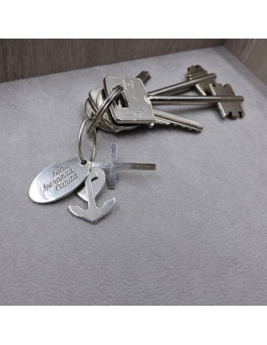 Faith Hope Charity Solid Silver Key Chain