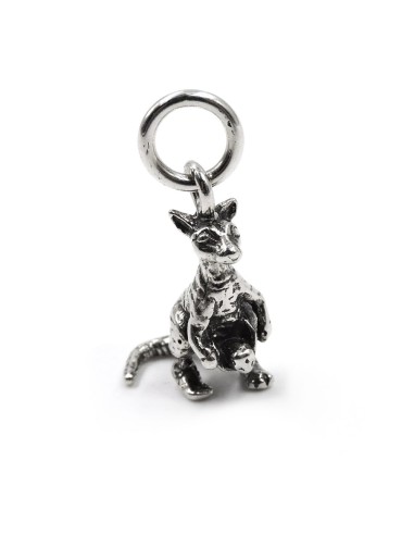 Solid Silver Kangaroo Pendant 