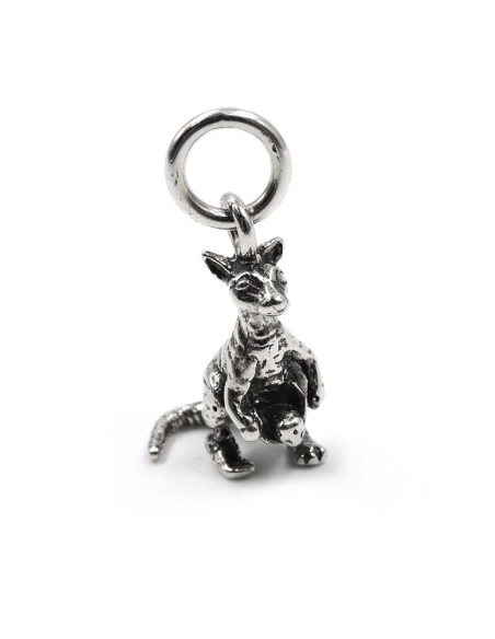 Solid Silver Kangaroo Pendant 