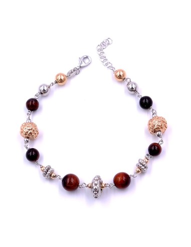 925 Sterling Silver Ethnic Bracelet with Natural Stones