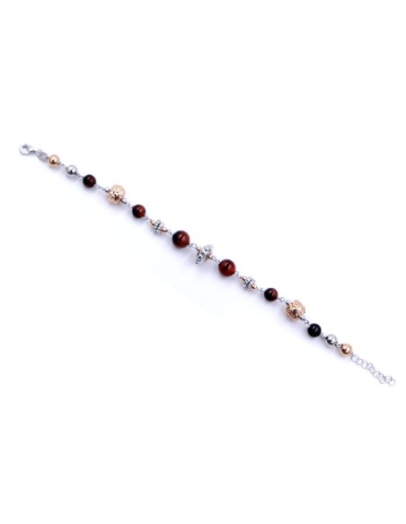 Bracciale Etnico in Argento 925 e Pietre Naturali 