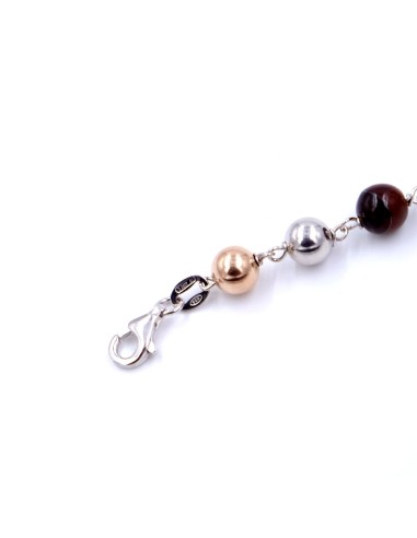 Bracciale Etnico in Argento 925 e Pietre Naturali 